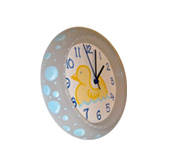 Handpainted wall clock - Rubber ducky bath theme