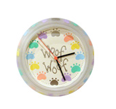 Handpainted wall clock - Paws theme