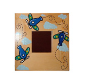 Mirror with hand painted airplanes