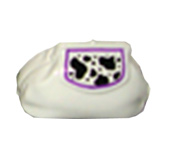 Handpainted ceramic purse bank - white leopard theme